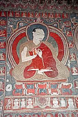 Ladakh - Alchi monastery, cortyard of the main temple entrance, mural painting 